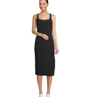 Beyond Yoga Black Spacedye Icon Midi Dress Size L